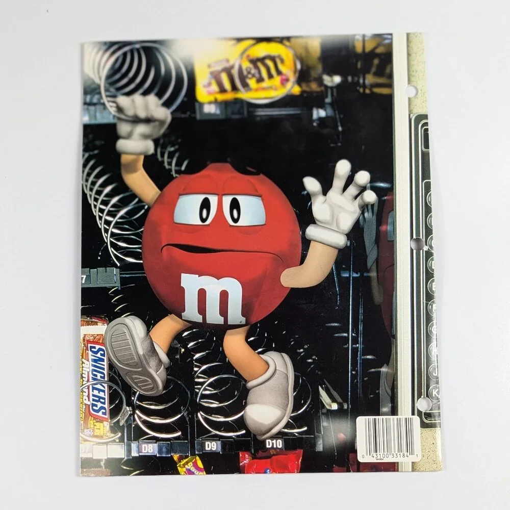 Mead Mars M&M Vending Machine 2 Pocket Folder Vintage 2003 12